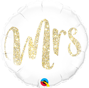 Mrs Gold Script Folienballon 45cm