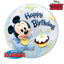 Laden Sie das Bild in den Galerie-Viewer, Mickey Mouse 1st Birthday Bubble Ballon heliumgefüllt
