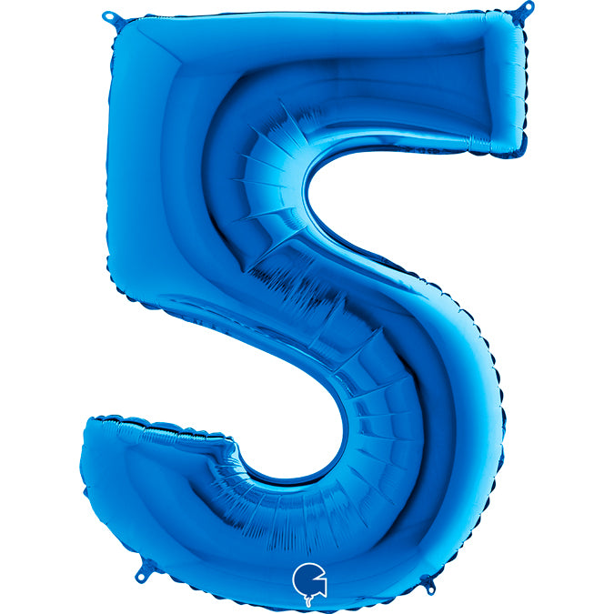 Zahl 5 blau Folienballon 102cm