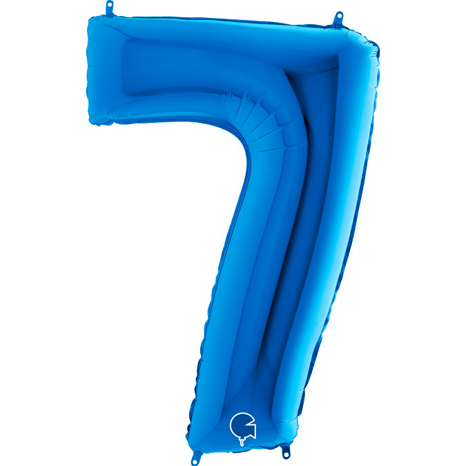 Zahl 7 blau Folienballon 102cm