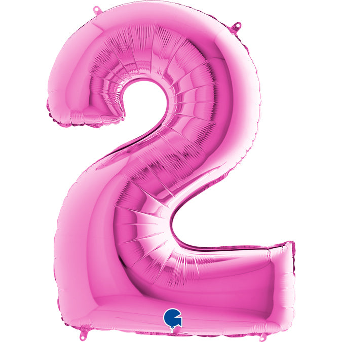 Zahl 2 pink Folienballon 102cm