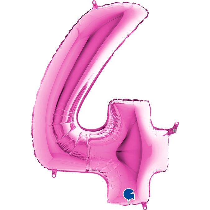 Zahl 4 pink Folienballon 102cm