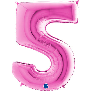 Zahl 5 pink Folienballon 102cm