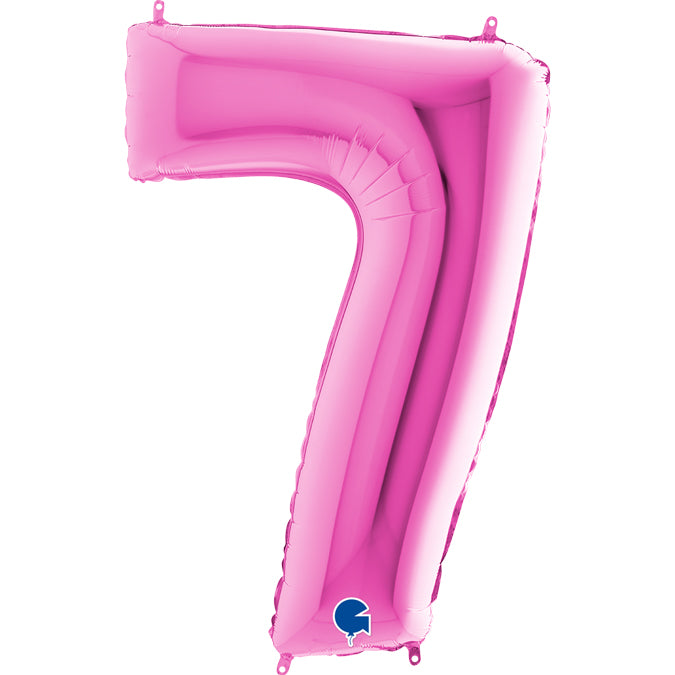 Zahl 7 pink Folienballon 102cm