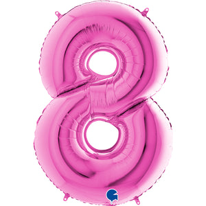 Zahl 8 pink Folienballon 102cm