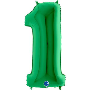 Zahl 1 grün Folienballon 102cm