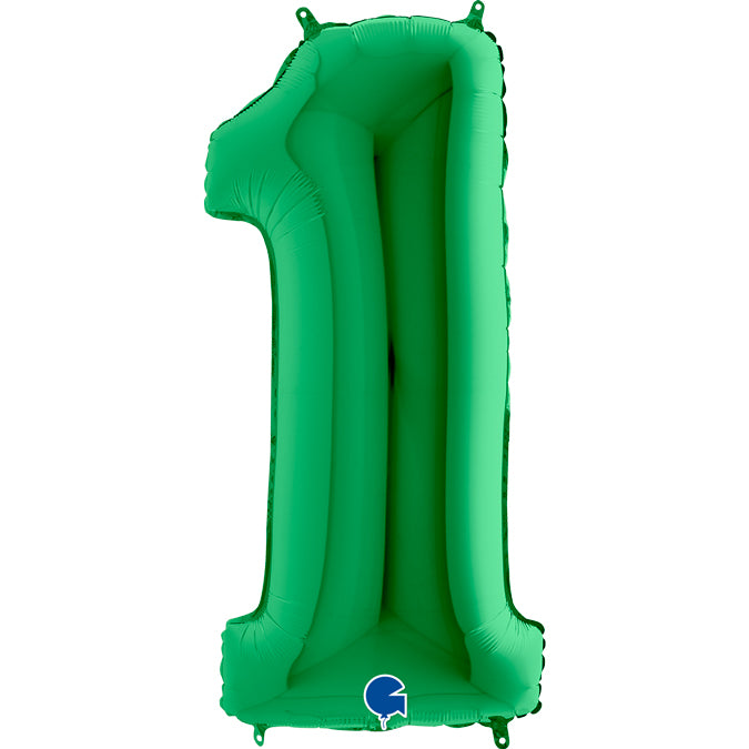 Zahl 1 grün Folienballon 102cm