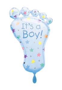 Baby Fuß it's a Boy Folienballon 82cm heliumgefüllt