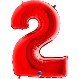 Zahl 2 rot Folienballon 102cm