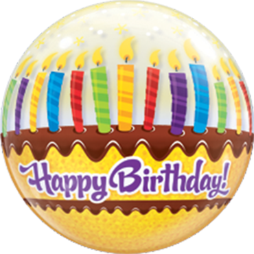 Birthday Candle Bubble Ballon heliumgefüllt