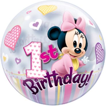Minnie Mouse 1st Birthday Bubble Ballon