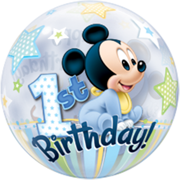 Mickey Mouse 1st Birthday Bubble Ballon