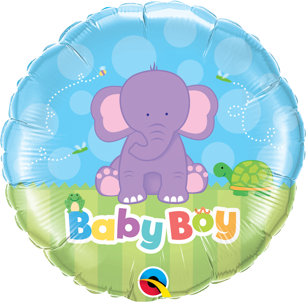Baby Boy Elefant Folienballon 45cm ungefüllt