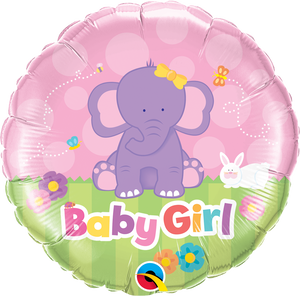 Baby Girl Elefant Folienballon 45cm ungefüllt