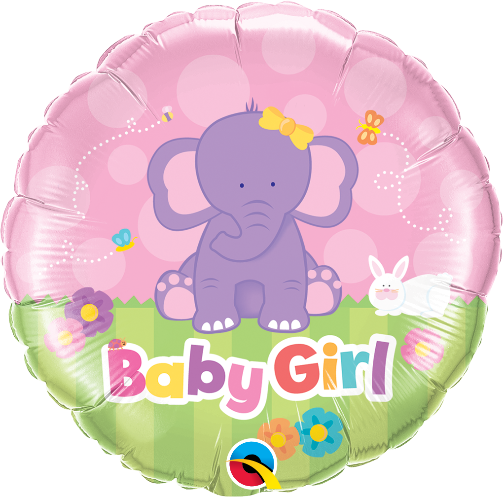 Baby Girl Elefant Folienballon 45cm ungefüllt
