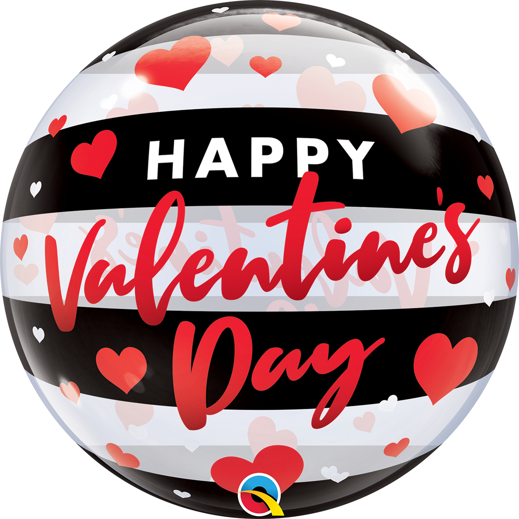 Happy Valentine's Day black & red Bubble Bubble Ballon