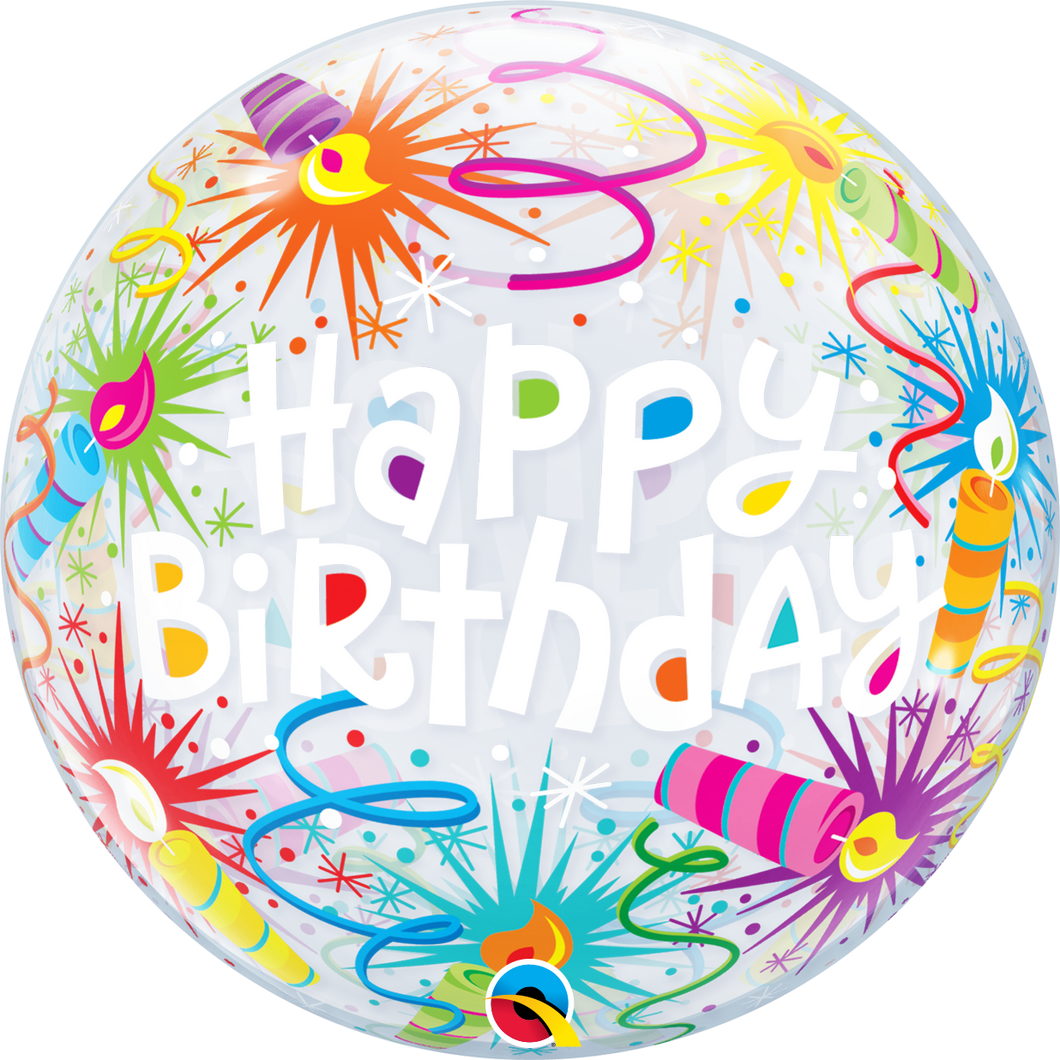 Birthday Lit Candles Bubble Ballon