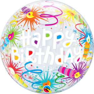 Birthday Lit Candles Bubble Ballon
