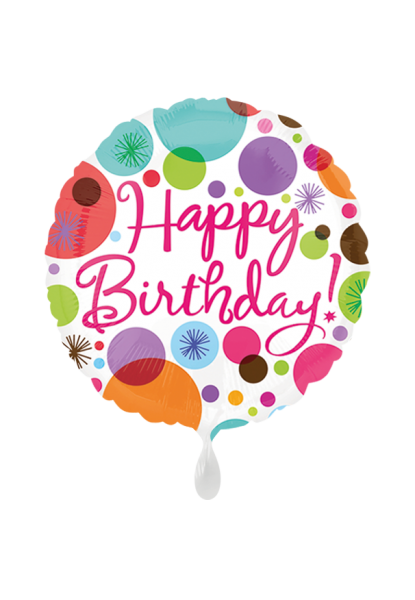 Happy Birthday Polka Dots Folienballon 45cm