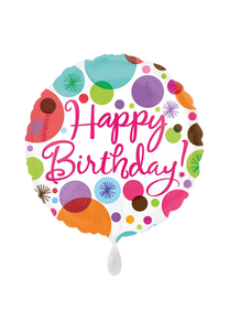 Happy Birthday Polka Dots Folienballon 45cm heliumgefüllt