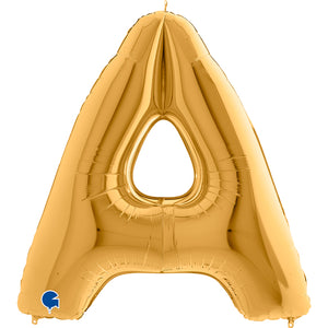 Buchstabe A gold Folienballon 102cm heliumgefüllt