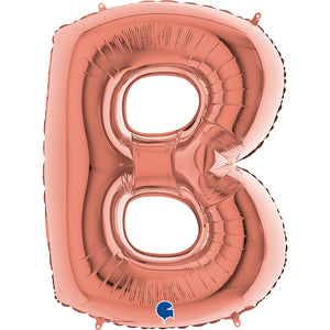 Buchstabe B rosegold Folienballon 102cm ungefüllt