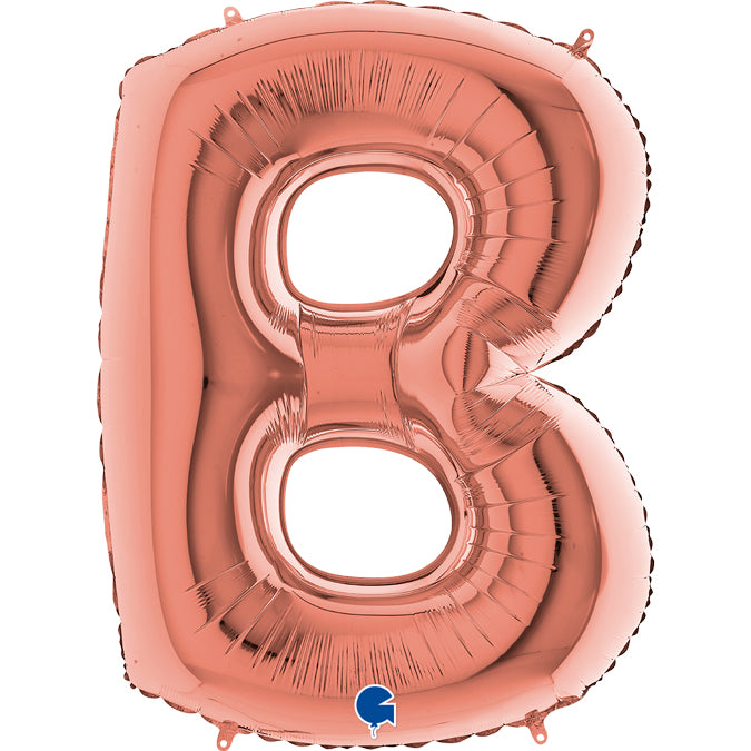 Buchstabe B rosegold Folienballon 102cm ungefüllt