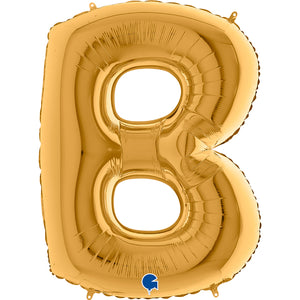 Buchstabe B gold Folienballon 102cm heliumgefüllt