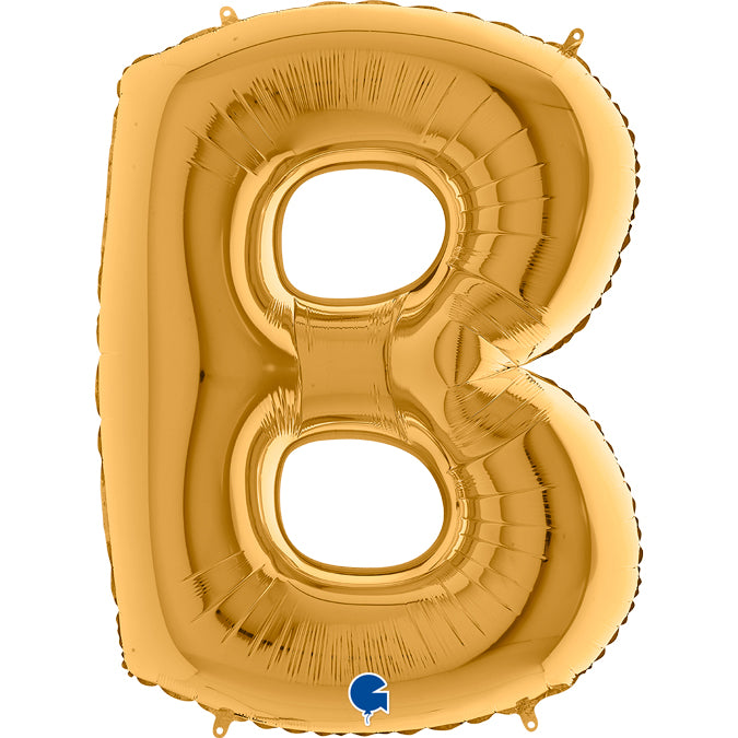 Buchstabe B gold Folienballon 102cm heliumgefüllt
