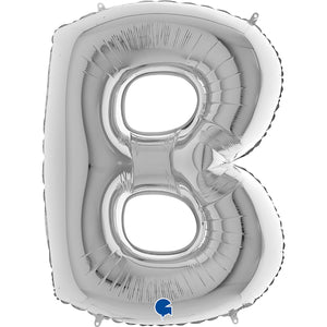 Buchstabe B silber Folienballon 102cm heliumgefüllt