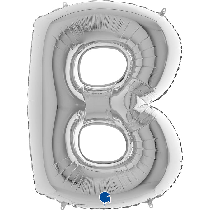 Buchstabe B silber Folienballon 102cm heliumgefüllt
