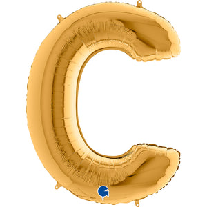 Buchstabe C gold Folienballon 102cm heliumgefüllt