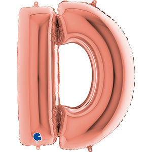 Buchstabe D rosegold Folienballon 102cm ungefüllt