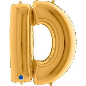 Buchstabe D gold Folienballon 102cm heliumgefüllt