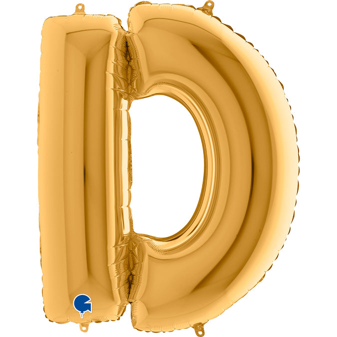Buchstabe D gold Folienballon 102cm heliumgefüllt