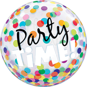 Party Time Confetti Dots Bubble Ballon heliumgefüllt