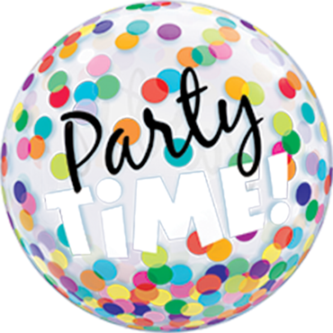Party Time Confetti Dots Bubble Ballon heliumgefüllt