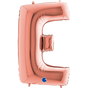 Buchstabe E rosegold Folienballon 102cm heliumgefüllt