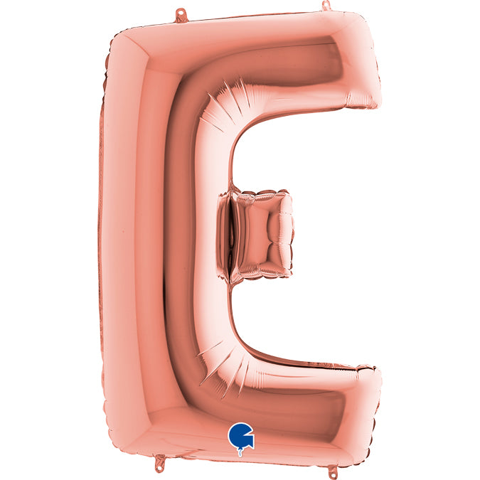 Buchstabe E rosegold Folienballon 102cm heliumgefüllt