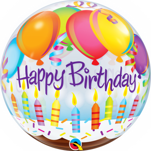 Birthday Balloons & Candles Bubble Ballon