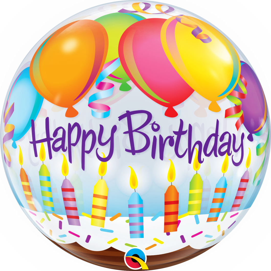 Birthday Balloons & Candles Bubble Ballon