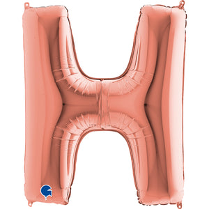 Buchstabe H rosegold Folienballon 102cm heliumgefüllt