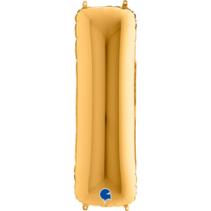 Buchstabe I gold Folienballon 102cm ungefüllt