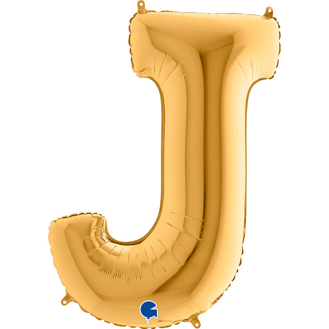 Buchstabe J gold Folienballon 102cm heliumgefüllt