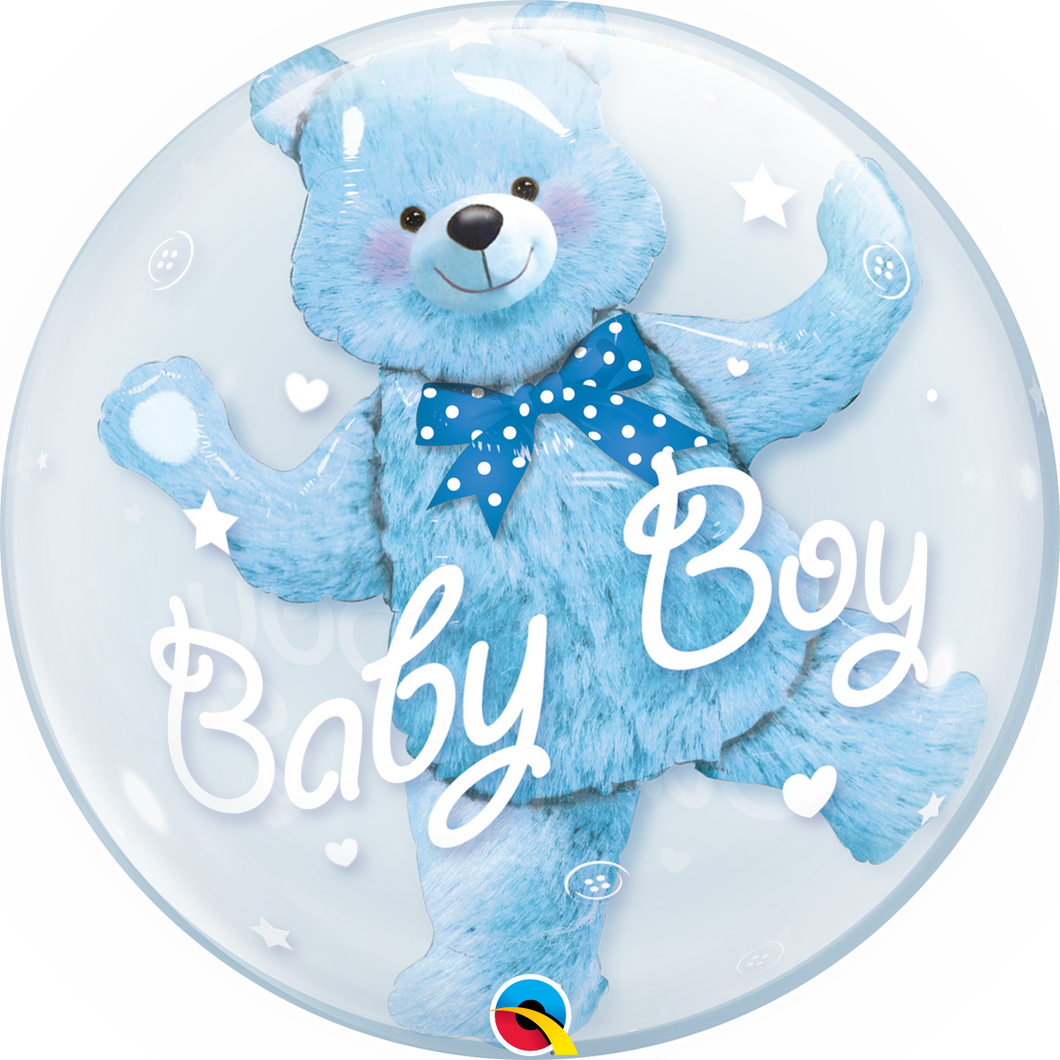 Baby Blue Bear Double Bubble heliumgefüllt