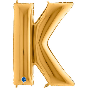 Buchstabe K gold Folienballon 102cm ungefüllt