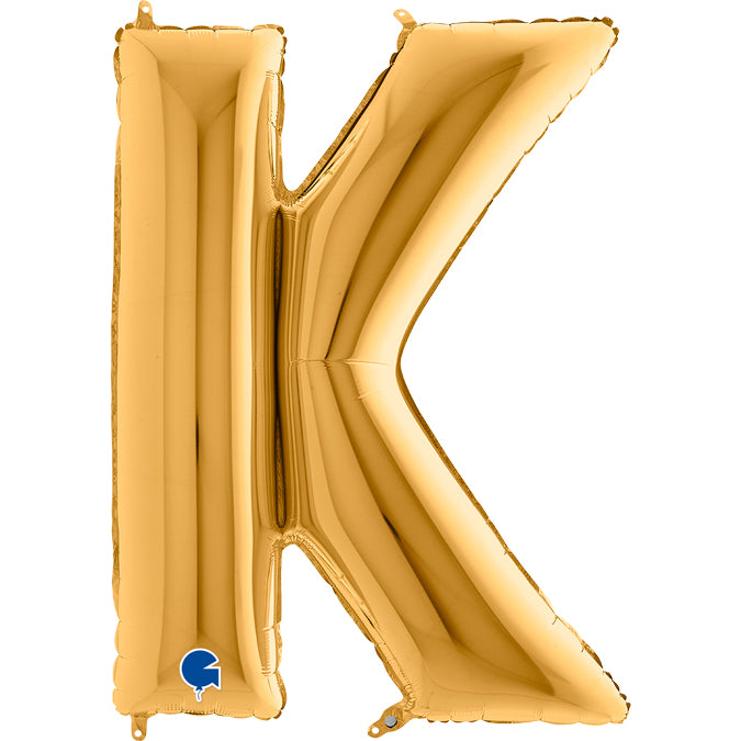 Buchstabe K gold Folienballon 102cm ungefüllt