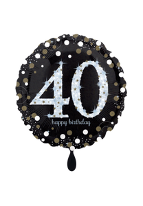 Sparkling Birthday 40 Folienballon 45cm