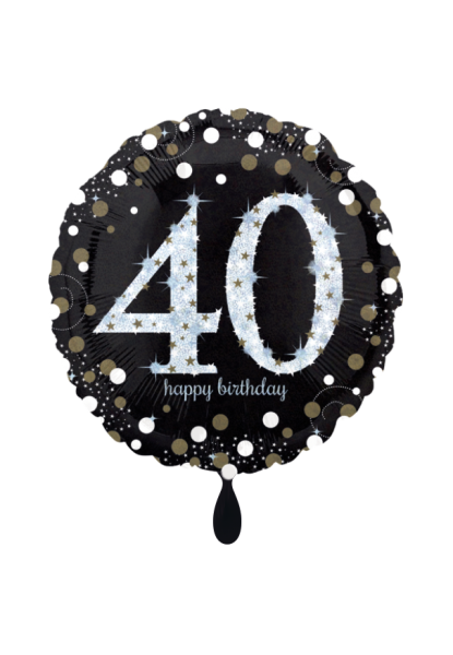 Sparkling Birthday 40 Folienballon 45cm