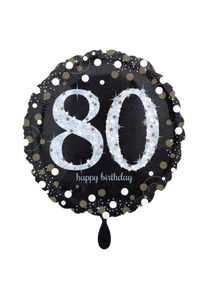 Sparkling Birthday 80 Folienballon 45cm